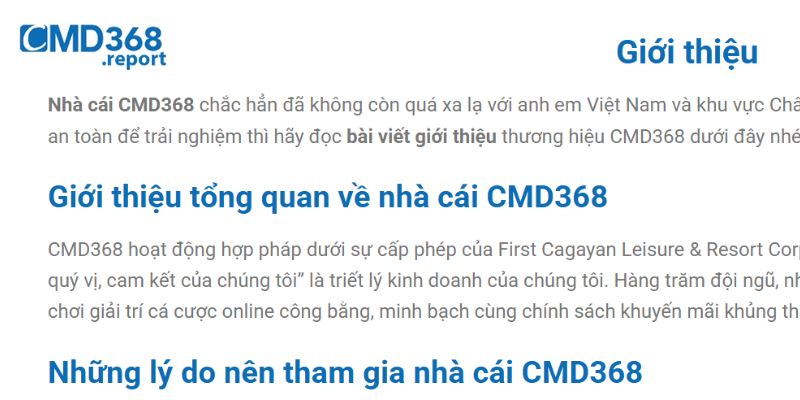 Giới thiệu tầm quan trọng điều khoản sử dụng CMD368