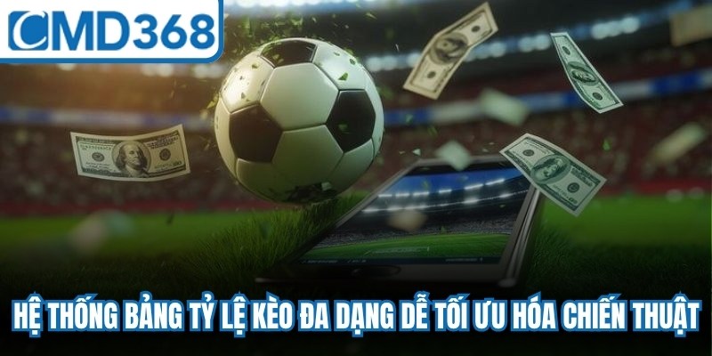 Hệ thống bảng tỷ lệ kèo đa dạng giúp thành viên dễ tối ưu hóa chiến thuật
